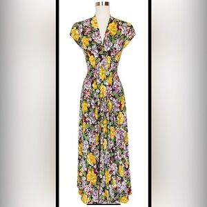 Trashy Diva Jenny Cap Sleeve Long Maxi Dress in Victory Floral - 12